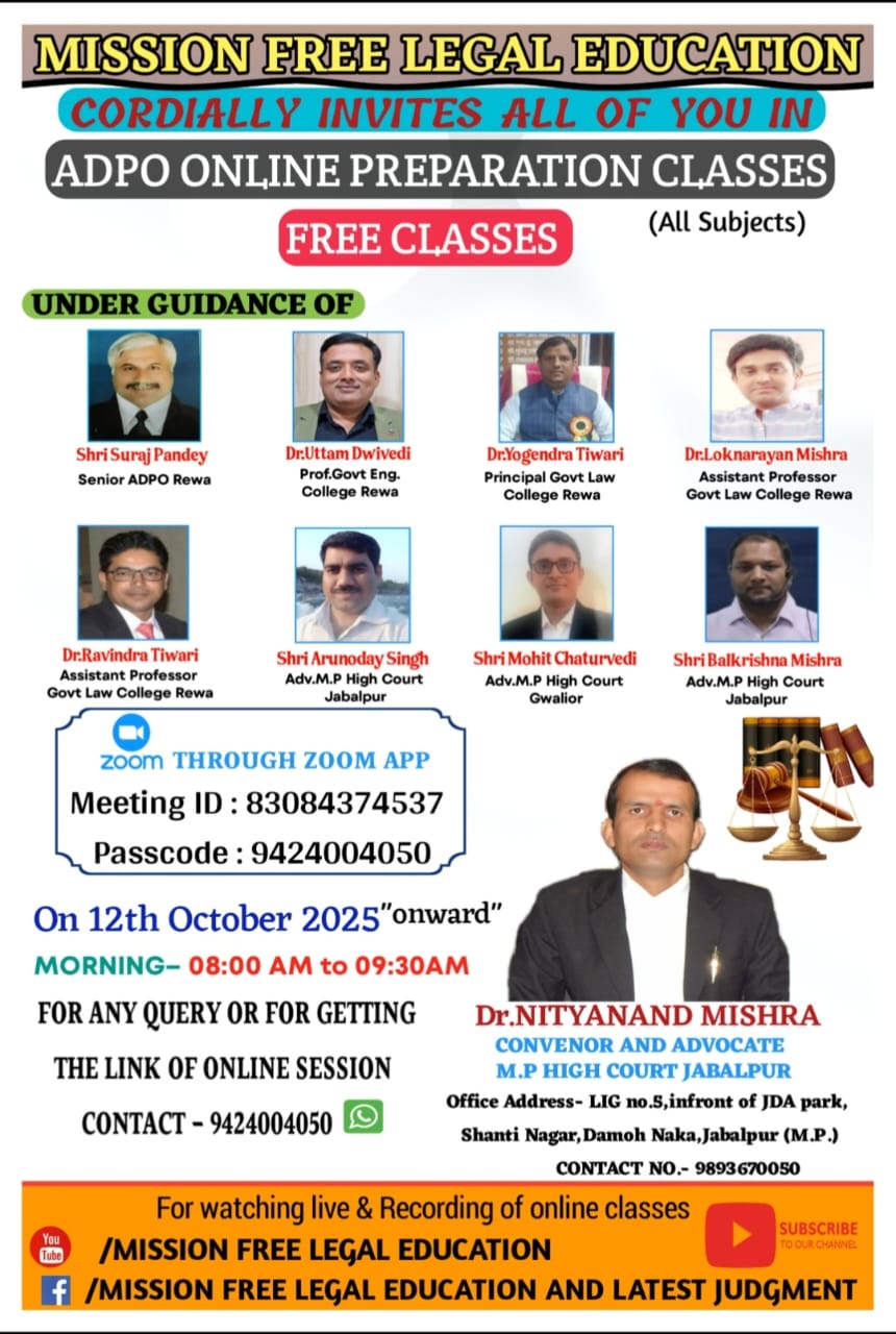 Mission Free Legal Education – Free MP ADPO Exam Preparation